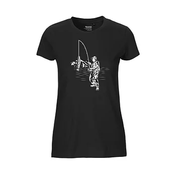 T-shirt Fiske Dam Svart