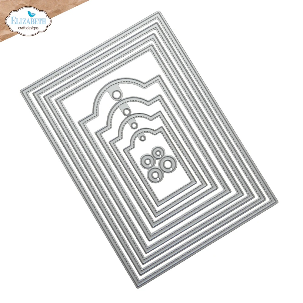 Elizabeth - Dies - Stitched rectangles and labels - 2