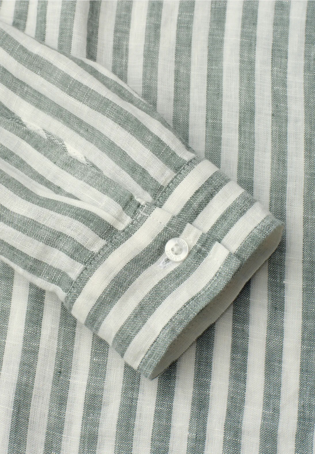 SOL LTD  QR Striped Shirtcollarblouse - Bound Green - Street One - 5
