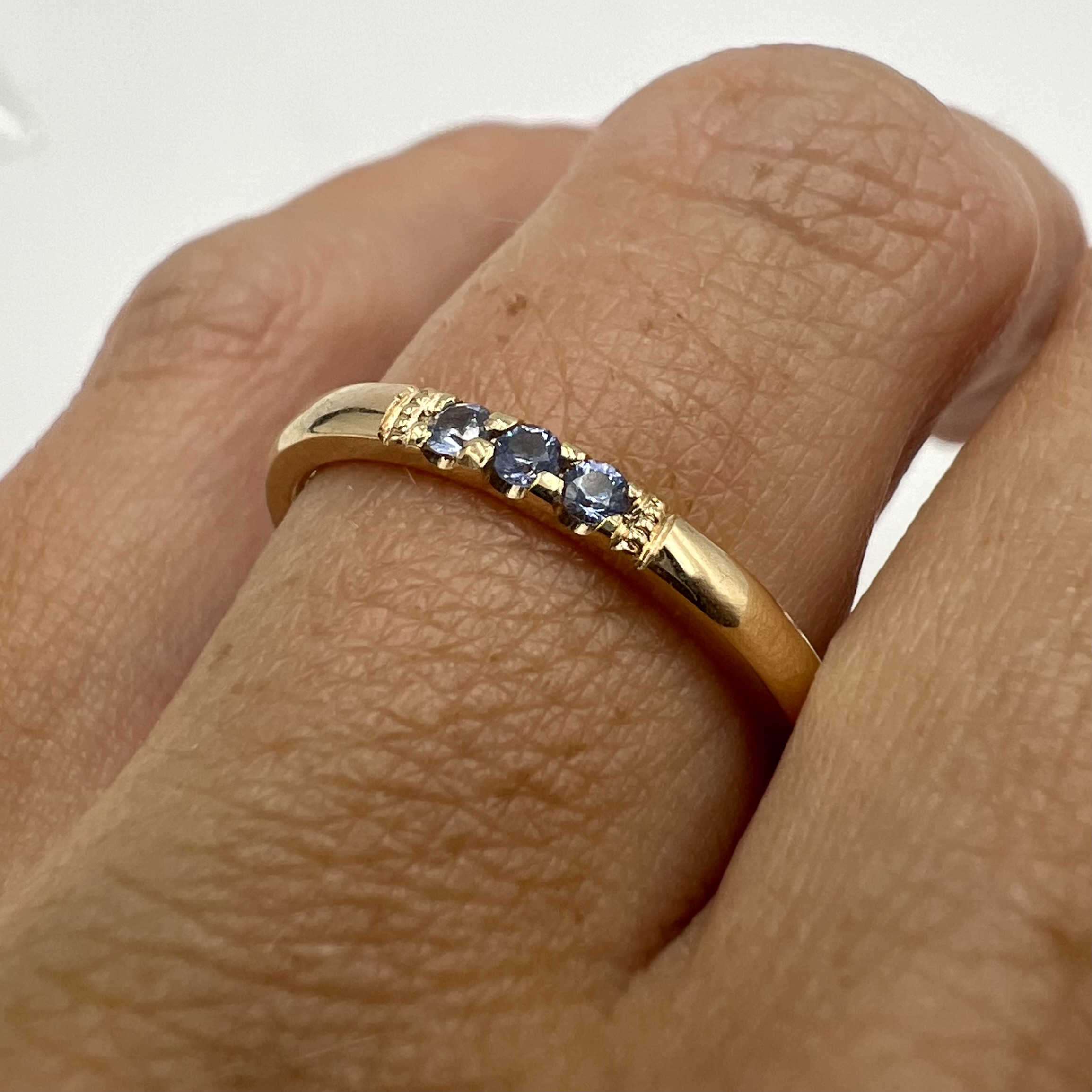 Ring Cornelia handgjord ljusblå safirer guld 18 karat  - 6