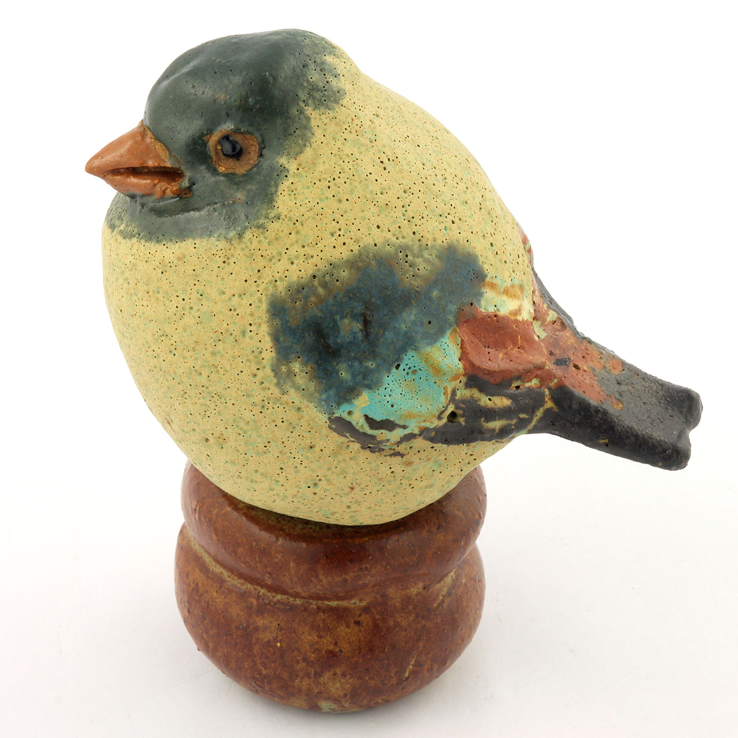グンナル・ハンソン 木の切り株に止まる鳥 12cm 1960年代