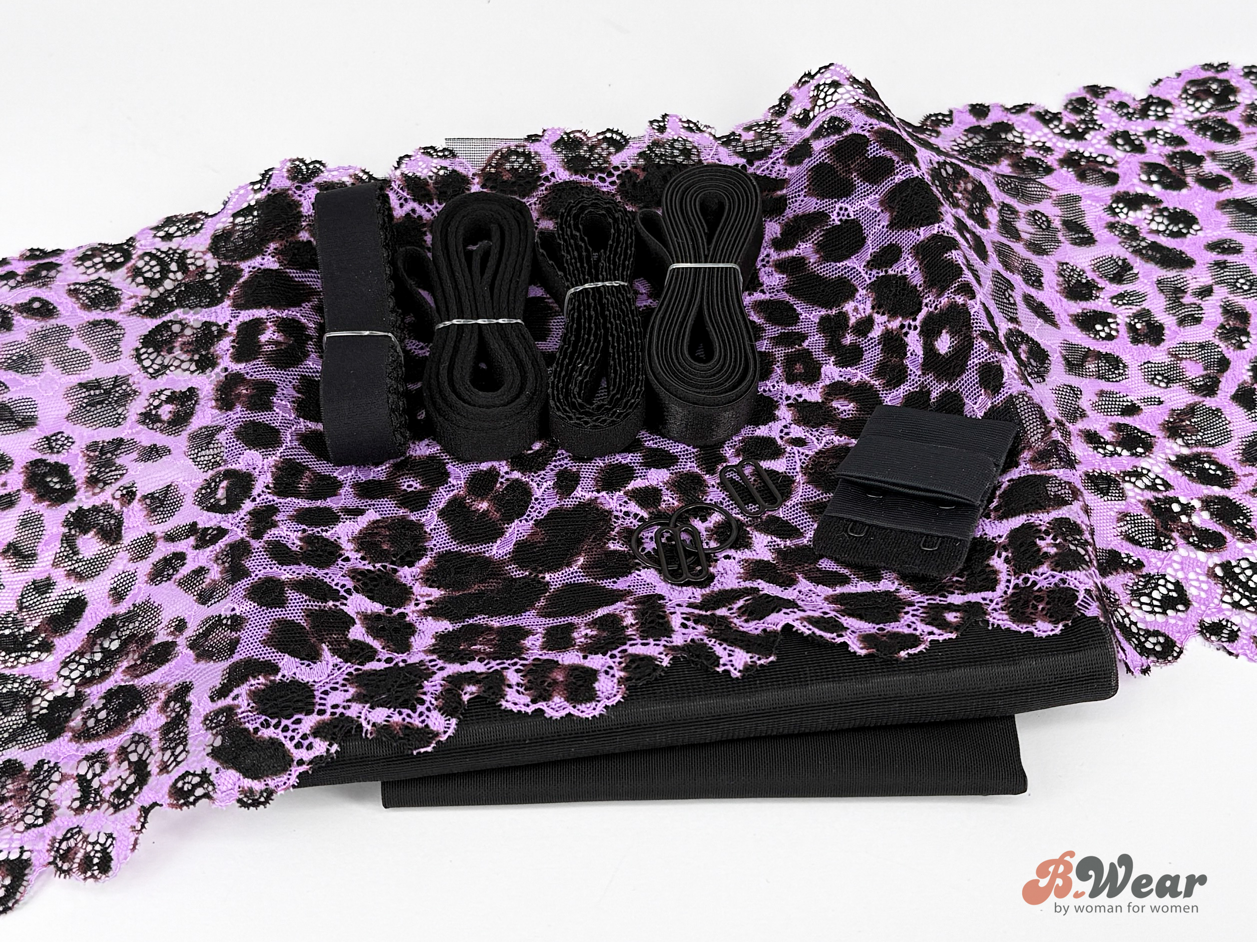 Lilac & Black Leopard Print Bra kit - 2