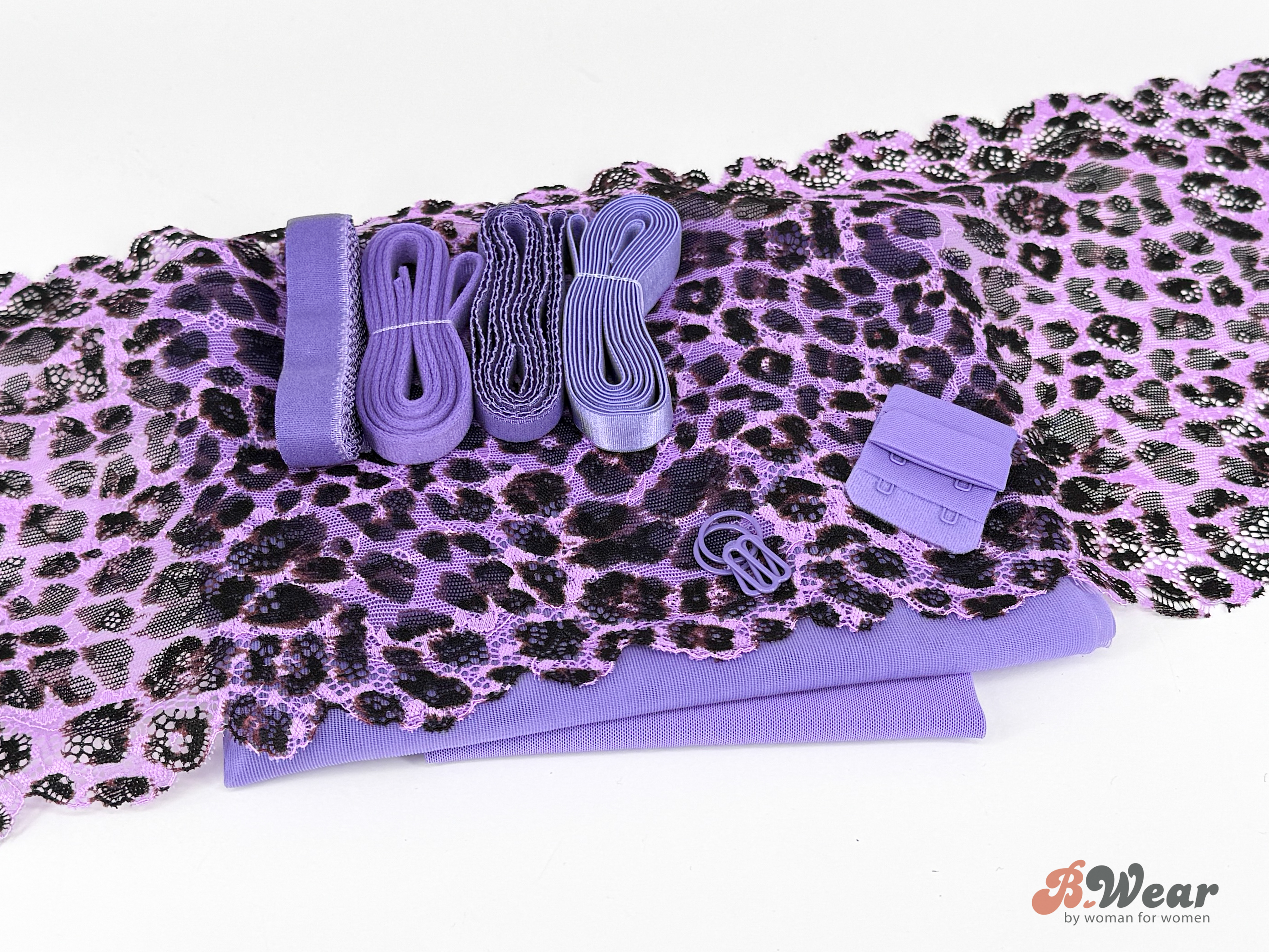 Lilac & Black Leopard Print Bra kit