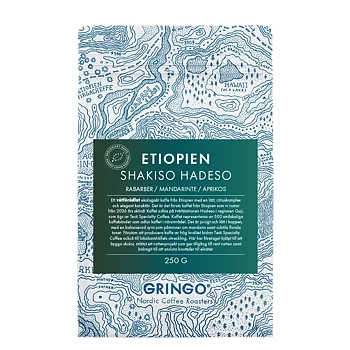 Gringo Nordic - Etiopien Shakiso - Ekologiskt (SE-EKO-04) mellanrostade hela kaffebönor - 250g