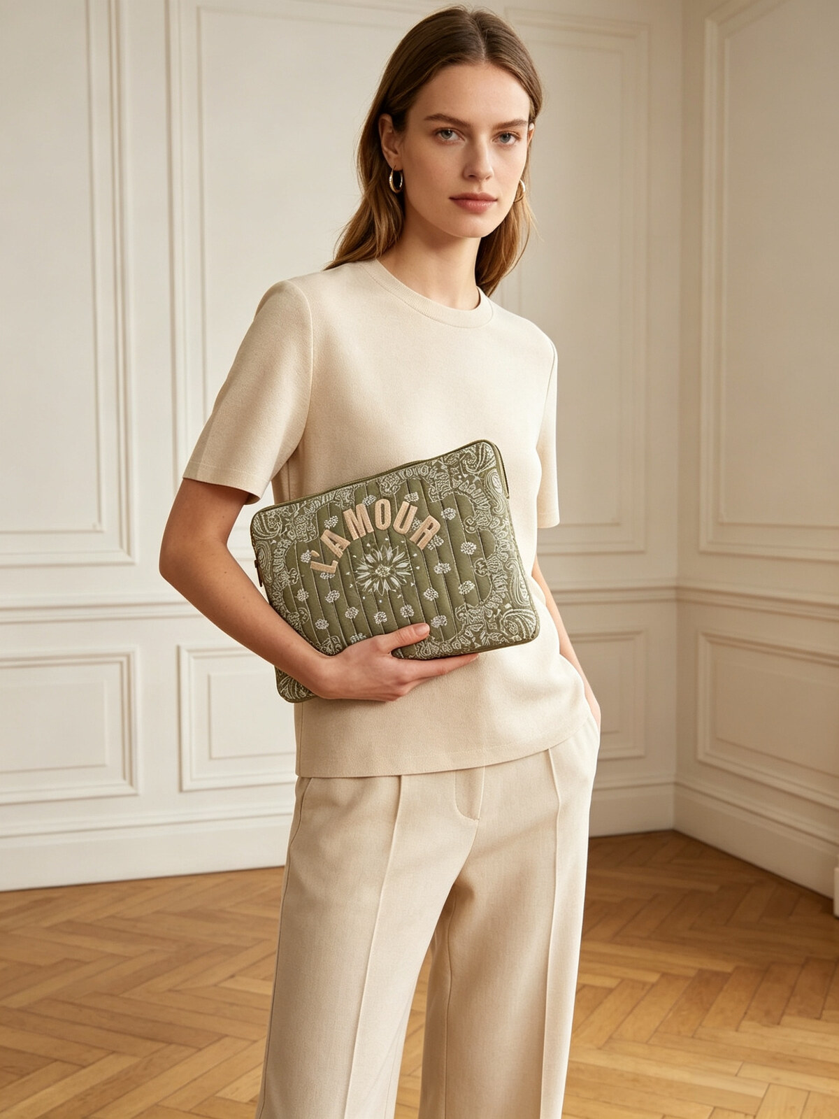 Laptop case L`amour khaki
