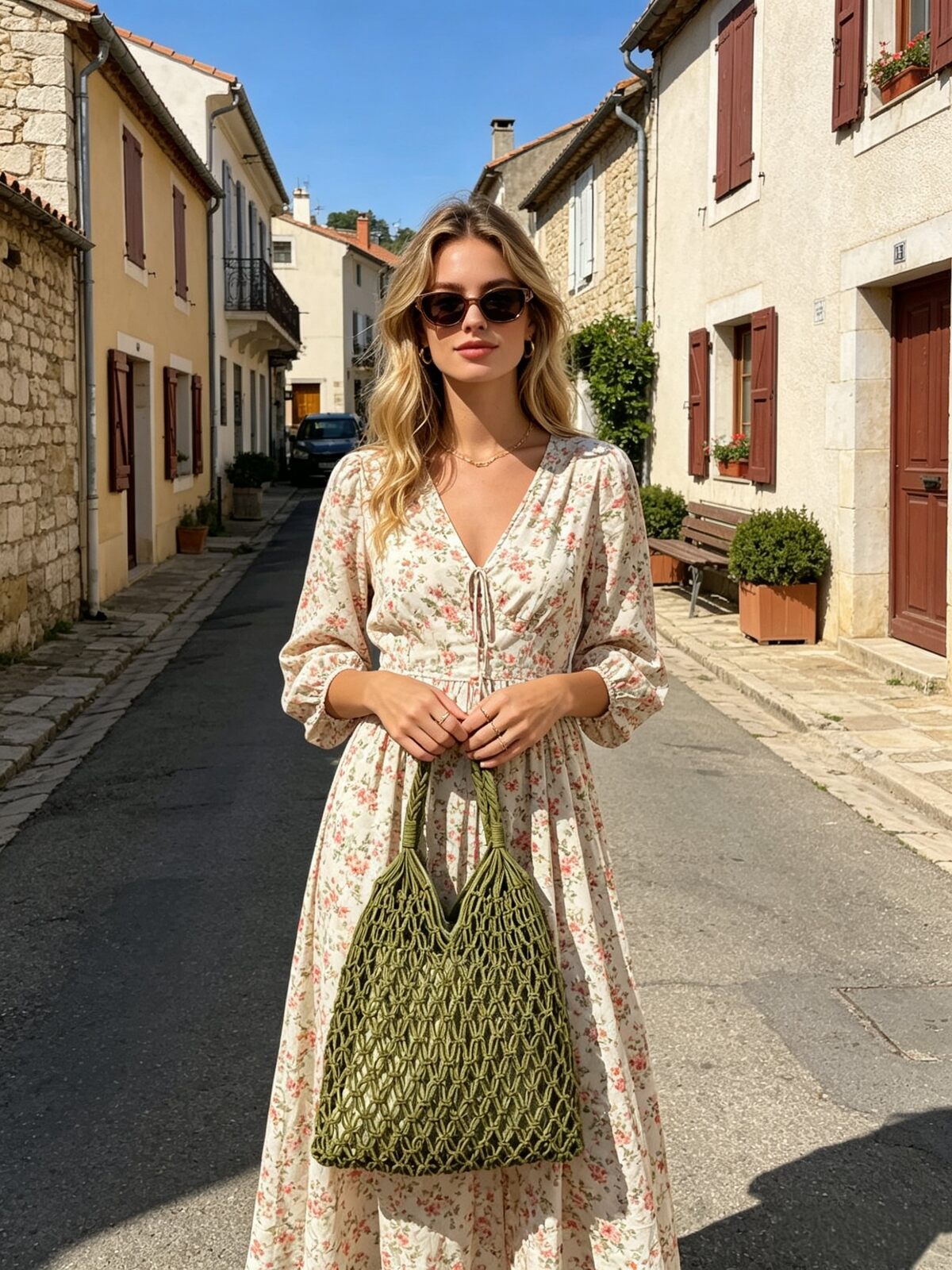 Crochet bag khaki