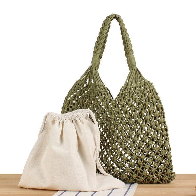 Crochet bag khaki - 2