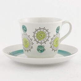 Puck Teacup with Modern Decor from Rörstrand 11 cm (1950s) (2) 