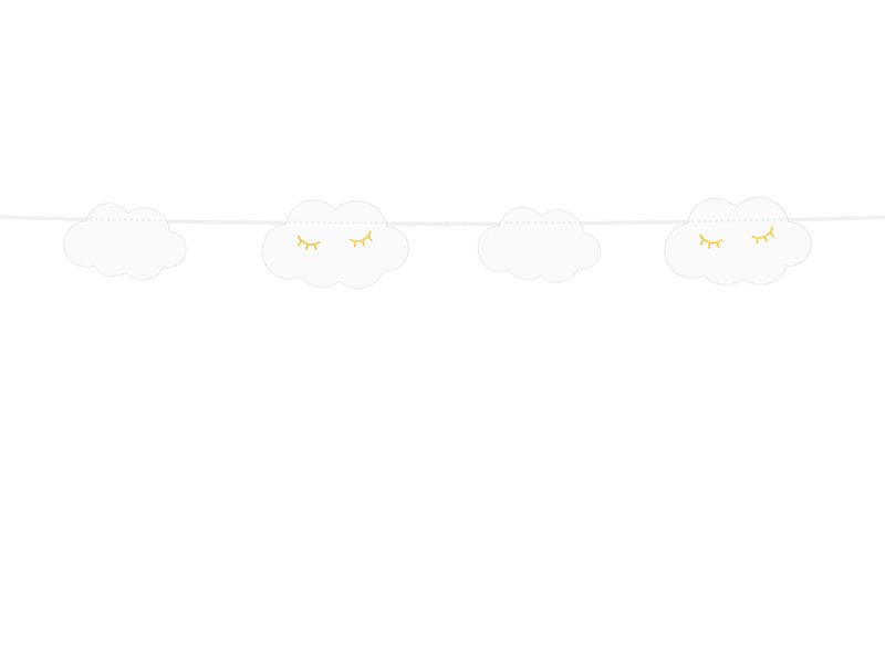 Molngirlang vit och guld till baby shower