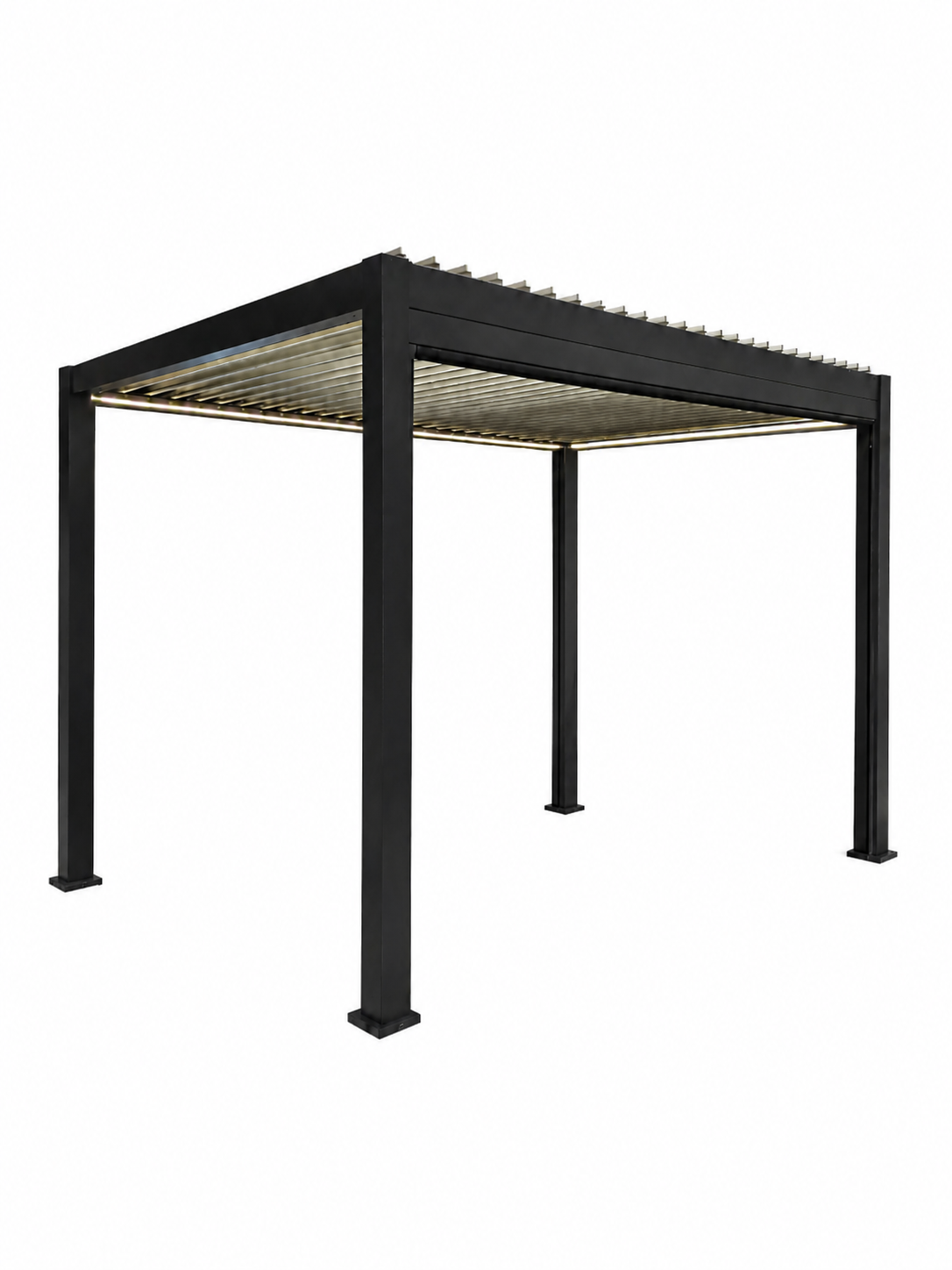 Manuell pergola antracit 300x400 cm med justerbart lamelltak