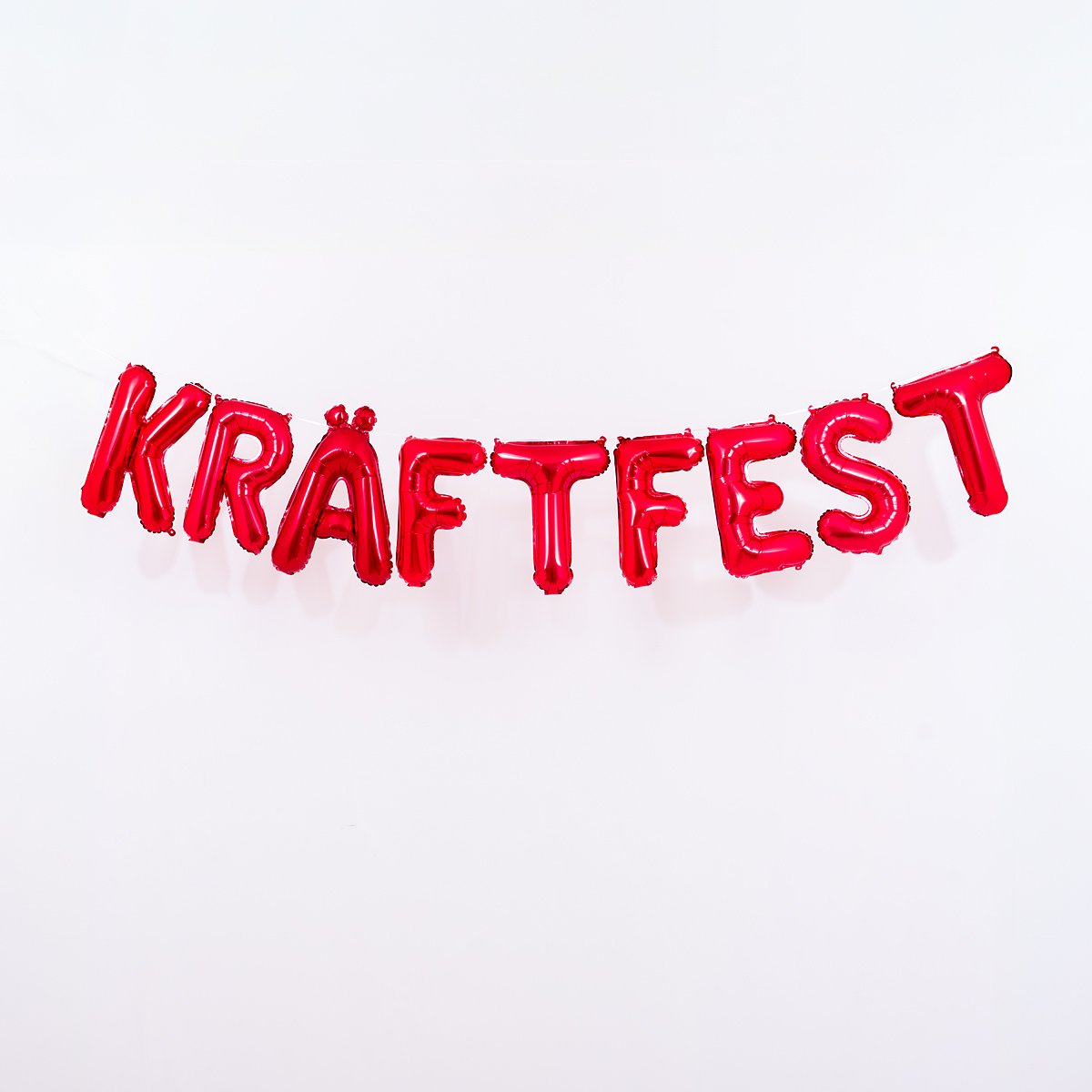 Kräftfest girlang i röda folieballonger till kräftskiva och kräftfest