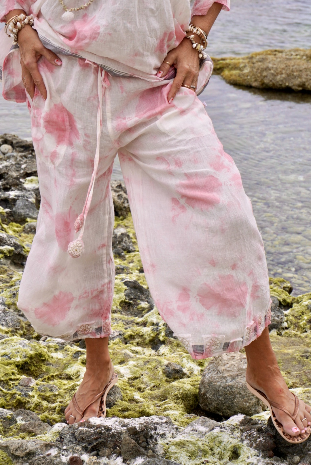 LISSA LINEN PANT POPPY IBIZA PINK MALIBU 
