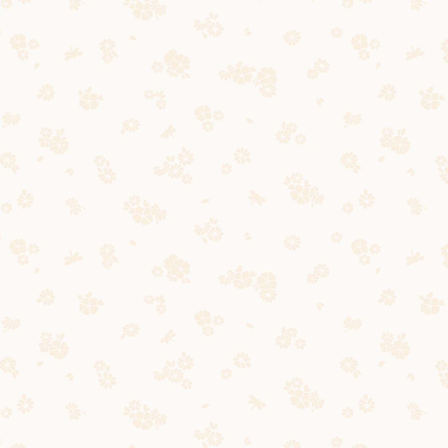 Tyg: Krämfärgat - Blommor - Ditsy Petal Cream
