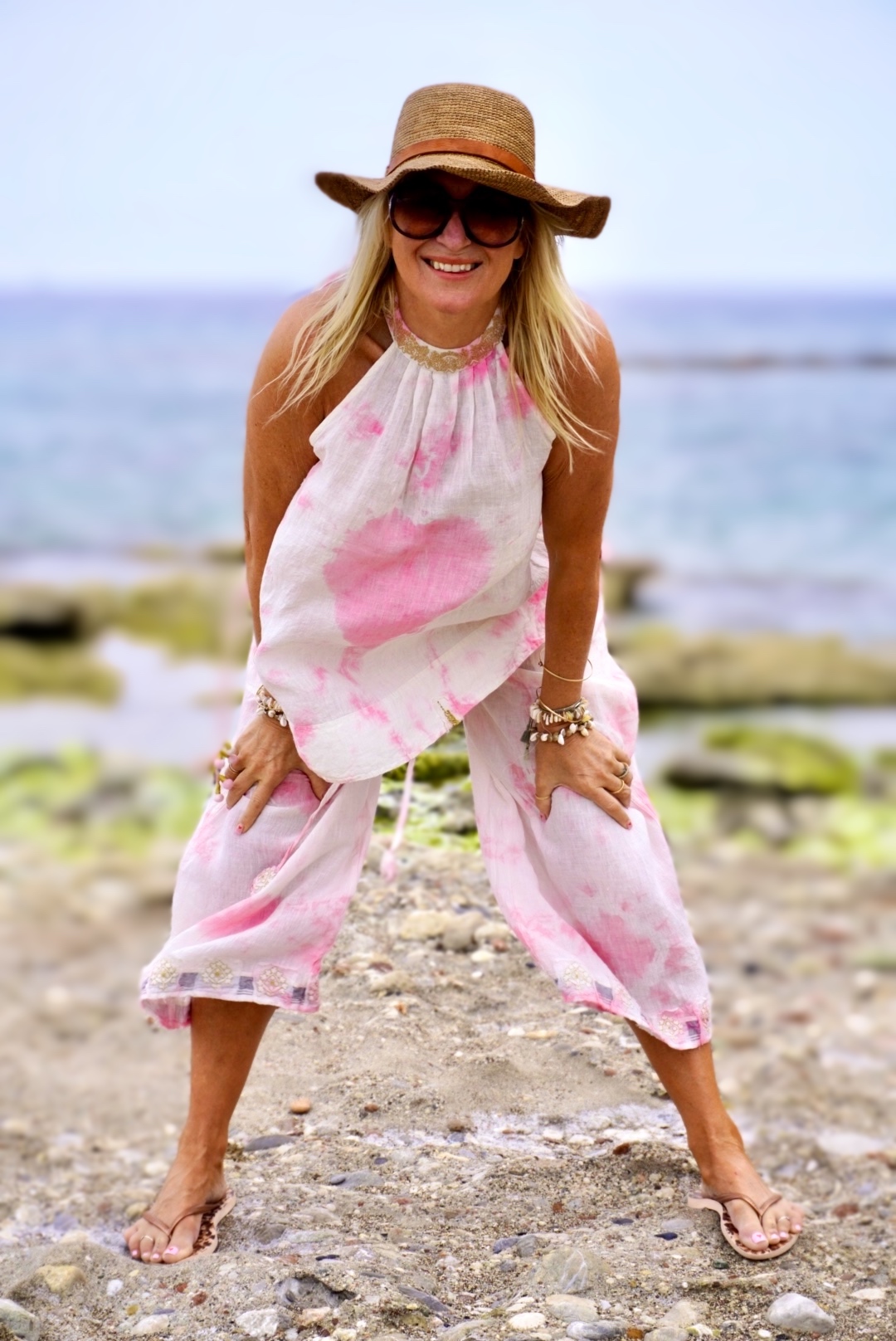 LOTUS MILFRED HEART  LINEN TOP HEART PINK MALIBU 