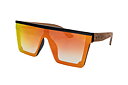 59°North Wheels Square wooden frame and red/orange mirror glass