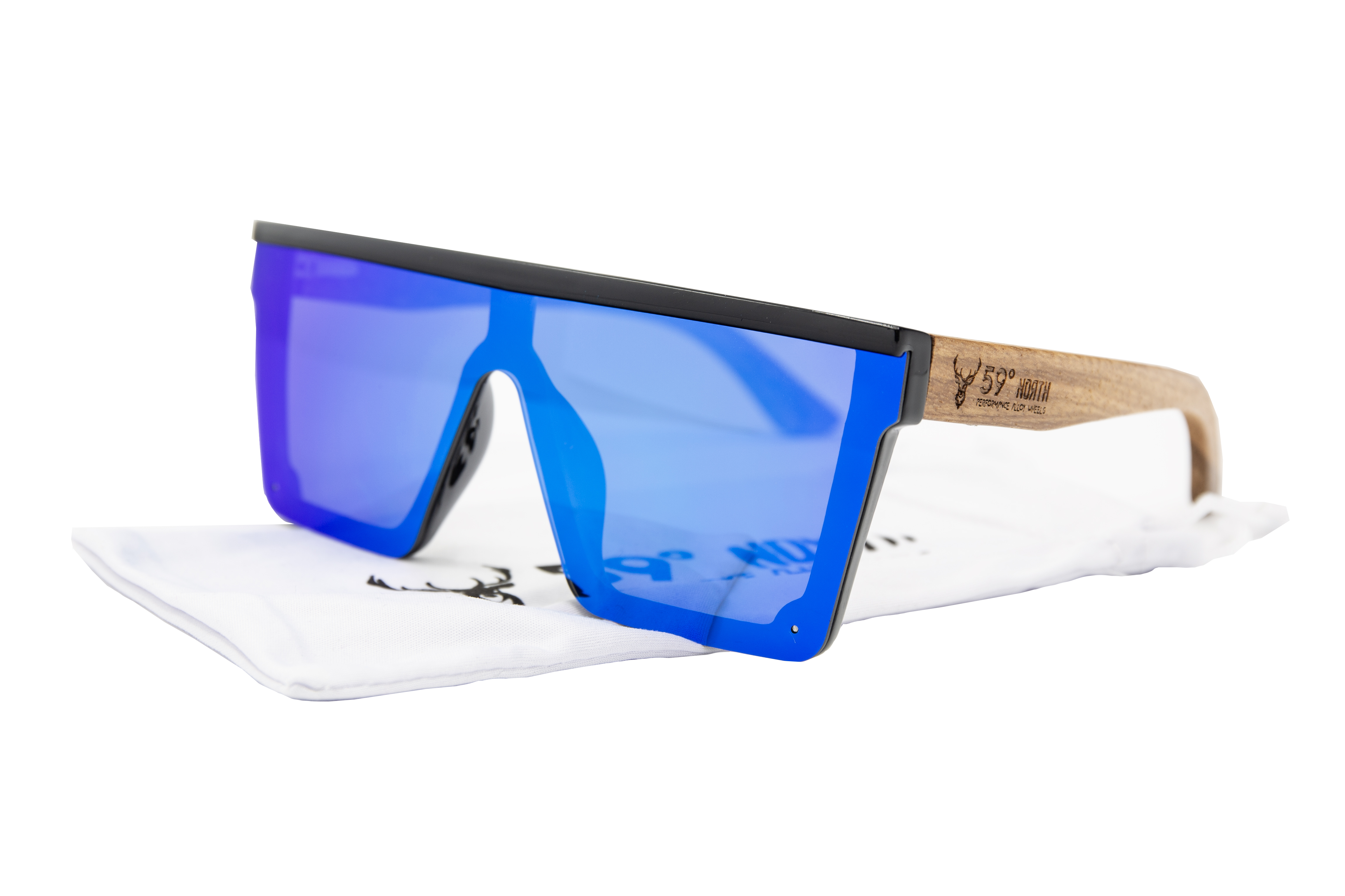 59°North Wheels Square wooden frame with iceblue glass