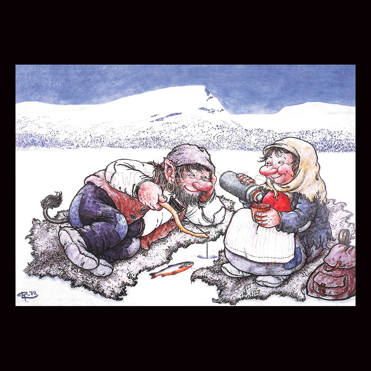 VINTERFISKE No: 99 - 60099- Trollkort Rolf Lidberg Vykort A6 - 911