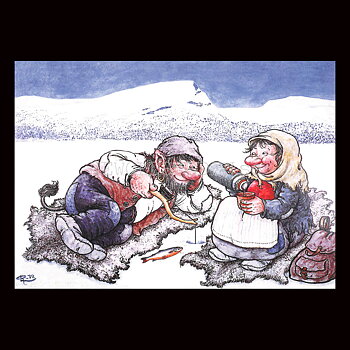 VINTERFISKE No: 99 - 60099- Trollkort Rolf Lidberg Vykort A6 - 911