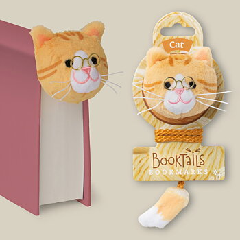 Läskompis : Book-Tails Bookmark Ginger Cat - Plyschbokmärke Katt