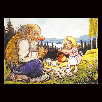 KAFFETÅREN No: 108 - 60108- Trollkort Rolf Lidberg Vykort A6 - 911