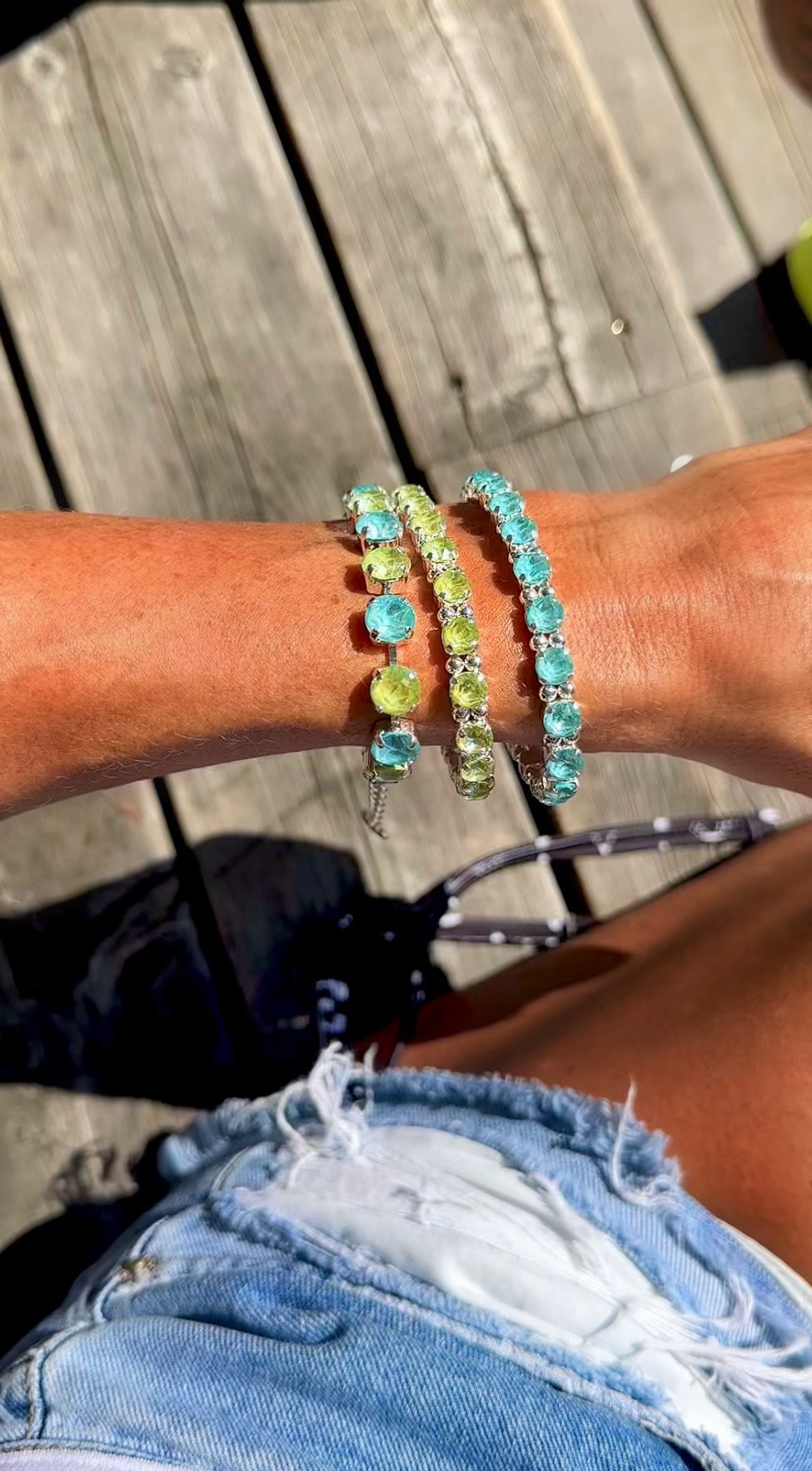 Armband Maya Paradise Blue / Green Lux Combo Silver