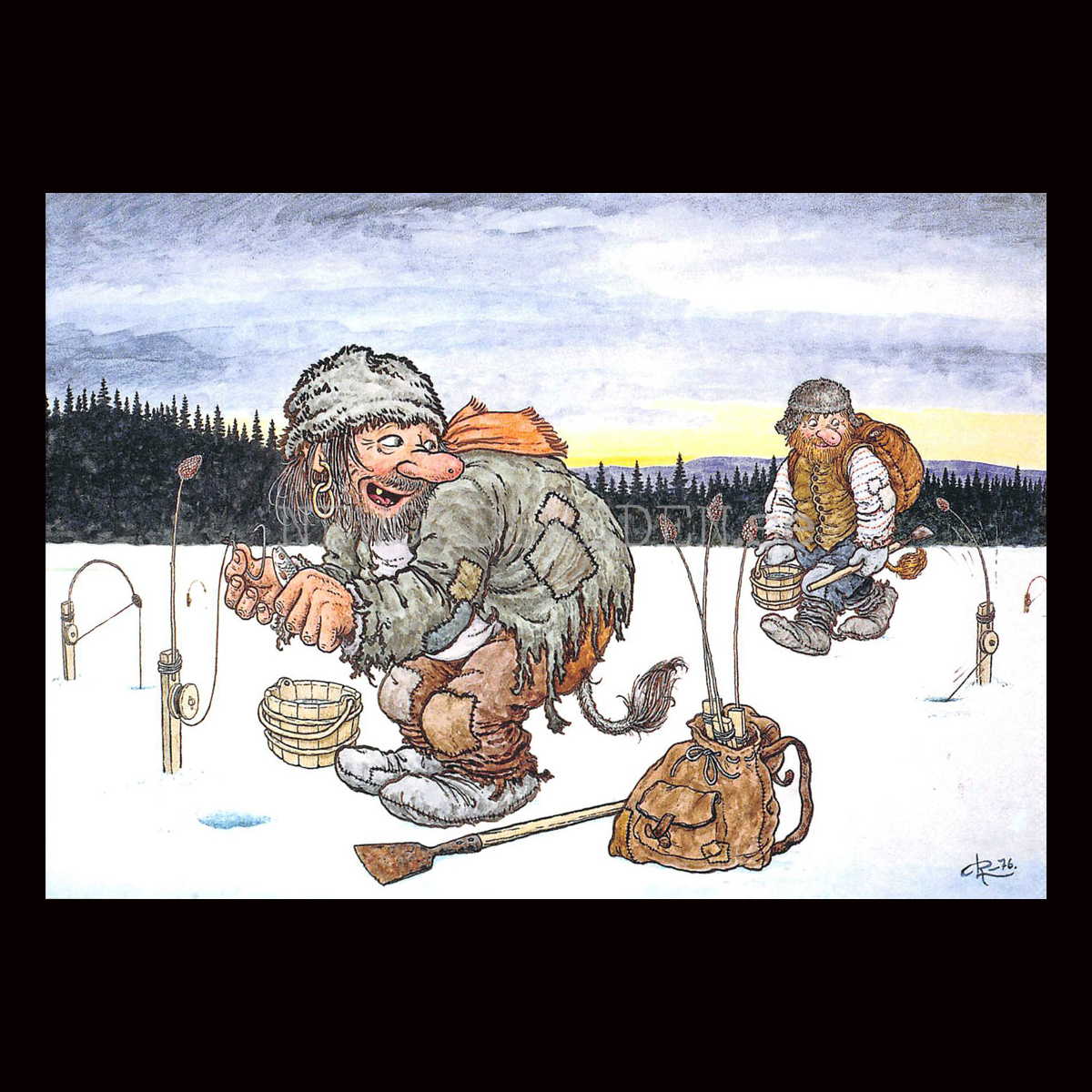 ANGELDONFISKE No: 118 - 60118- Trollkort Rolf Lidberg Vykort A6 - 912