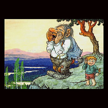 TROLLGUBBEN FADDER GÖK EKO No: 124 - 60124- Trollkort Rolf Lidberg Vykort A6 - 912