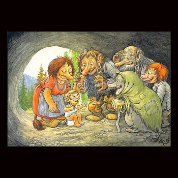 EN GLAD TROLLSKIT No: 143 - 60143- Trollkort Rolf Lidberg Vykort A6 - 912