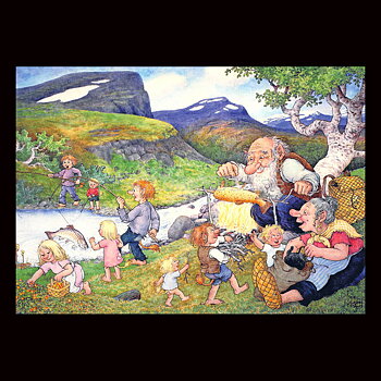 FJÄLLFISKE No: 151 - 60151- Trollkort Rolf Lidberg Vykort A6 - 912