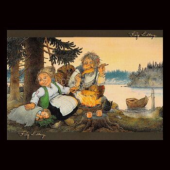 FISKEIDYLL No: 152 - 60152- Trollkort Rolf Lidberg Vykort A6 - 912