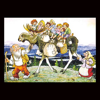 RIDA ÄLG No: 157 - 60157- Trollkort Rolf Lidberg Vykort A6 - 912