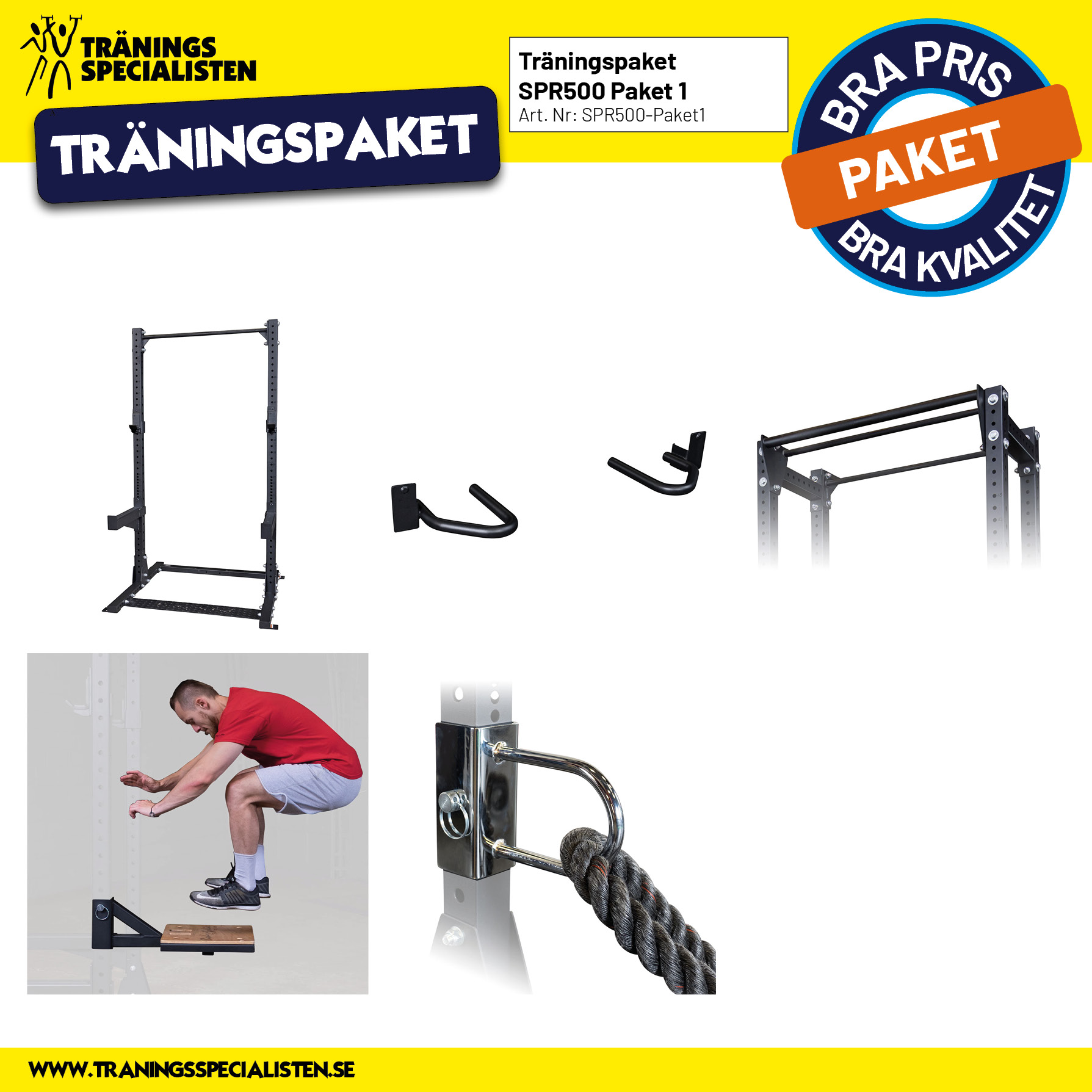 Träningspaket Pro Club Half Rack SPR500 - 2