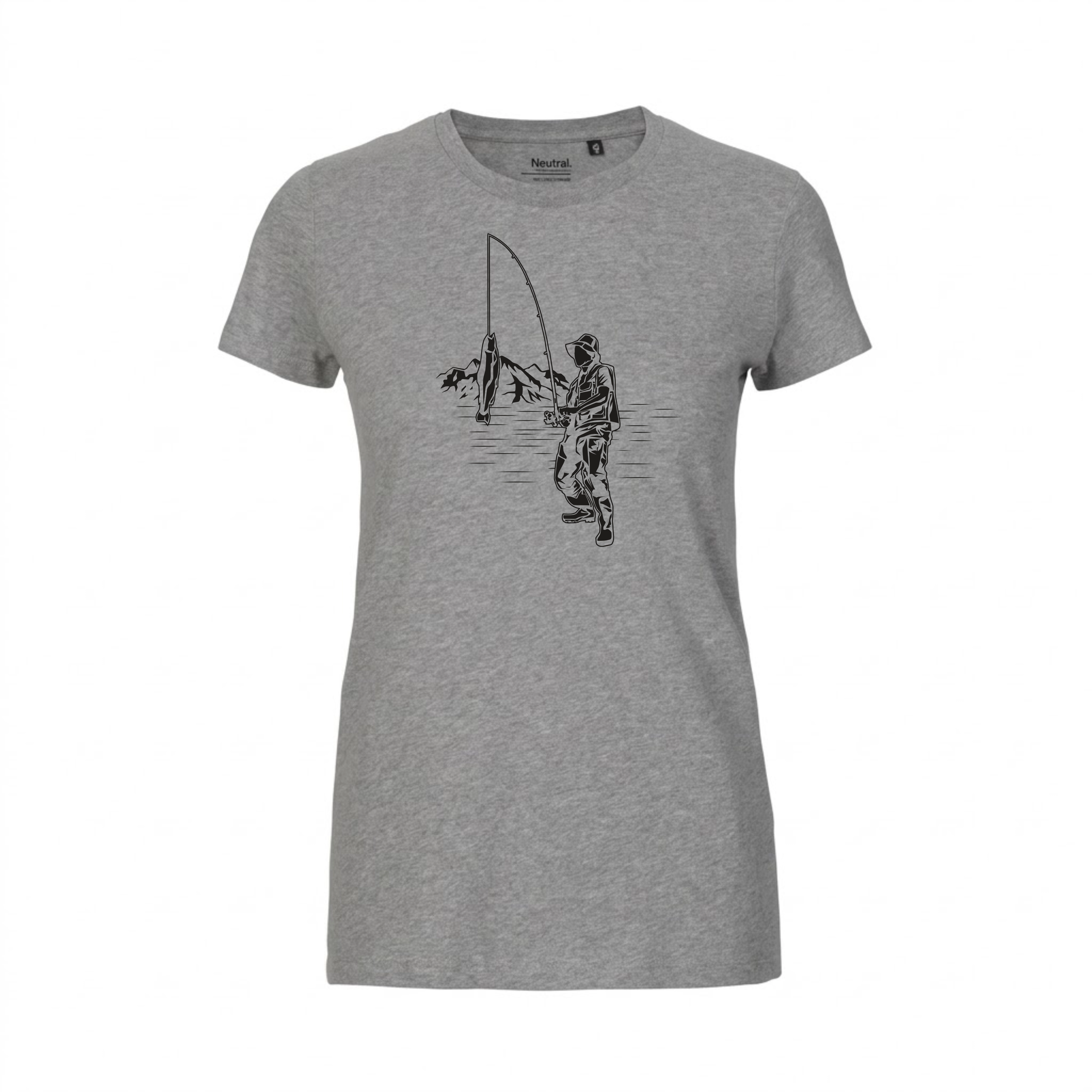 T-shirt Fiske Dam Grå