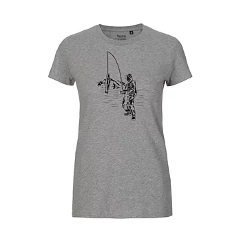 T-shirt Fiske Dam Grå