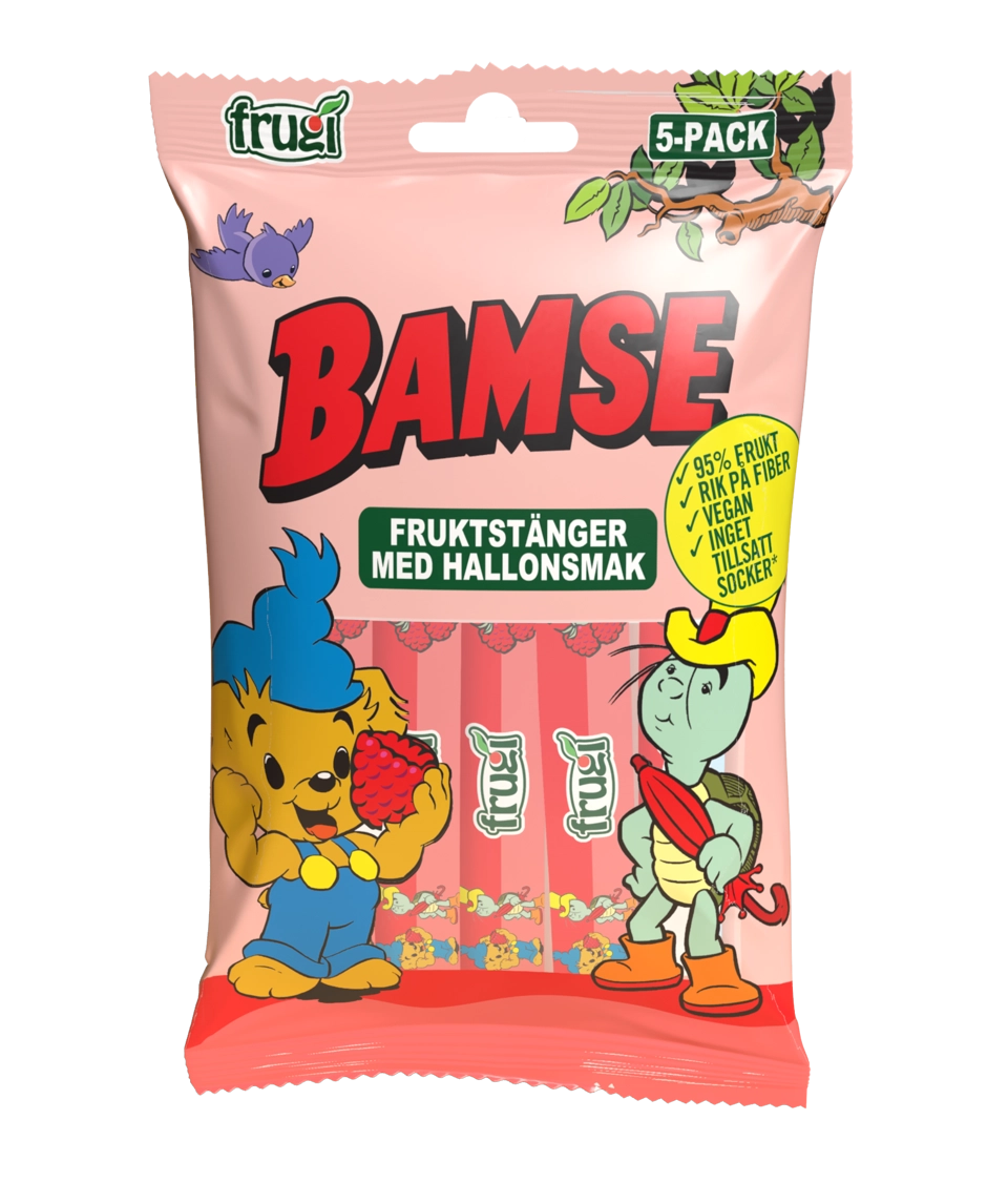 BAMSE Fruktstång Hallon 75g 12st