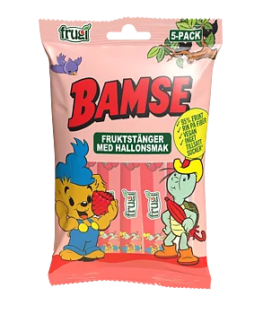 BAMSE Fruktstång Hallon 75g 12st