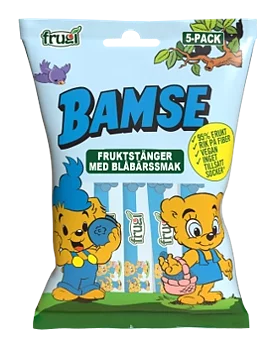BAMSE Fruktstång Blåbär 75g 12st