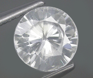 1.01 ct top lyster 6.1 mm rund äkta naturlig vit zirkon ädelsten