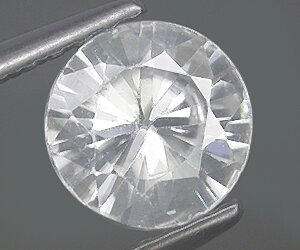 1.01 ct top lyster 6.1 mm rund äkta naturlig vit zirkon ädelsten