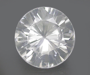 1.01 ct top lyster 6.1 mm rund äkta naturlig vit zirkon ädelsten - 2