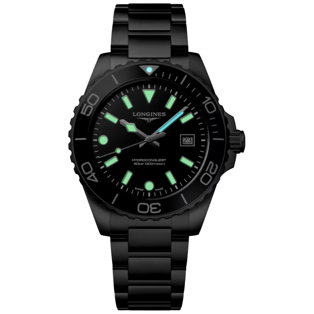 L3.769.4.56.6 Longines Hydroconquest Quartz 42 svart mörk