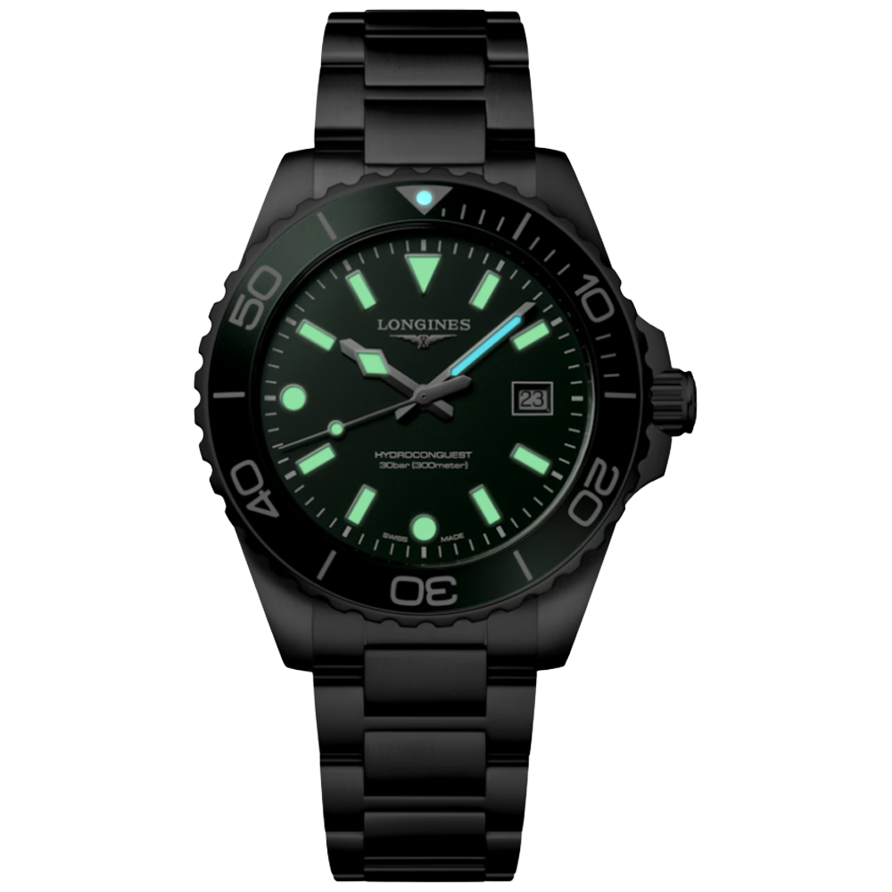 L3.769.4.06.6 Longines Hydroconquest Quartz 42 grön mörk