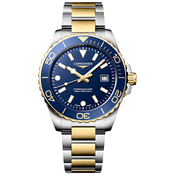 L3.769.3.96.7 Longines Hydroconquest Quartz 42 blå och guld