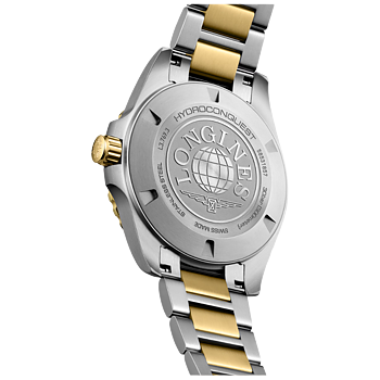 L3.769.3.96.7 Longines Hydroconquest Quartz 42 blå och guld baksida