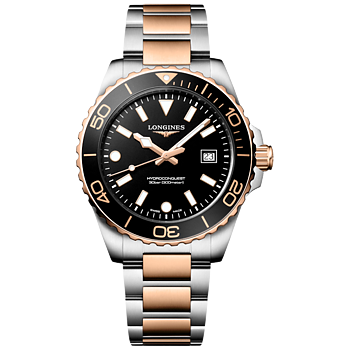 L3.769.3.58.7 Longines Hydroconquest Quartz 42 svart och roséguld