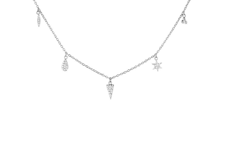Halsband 5 Berlocker Silver