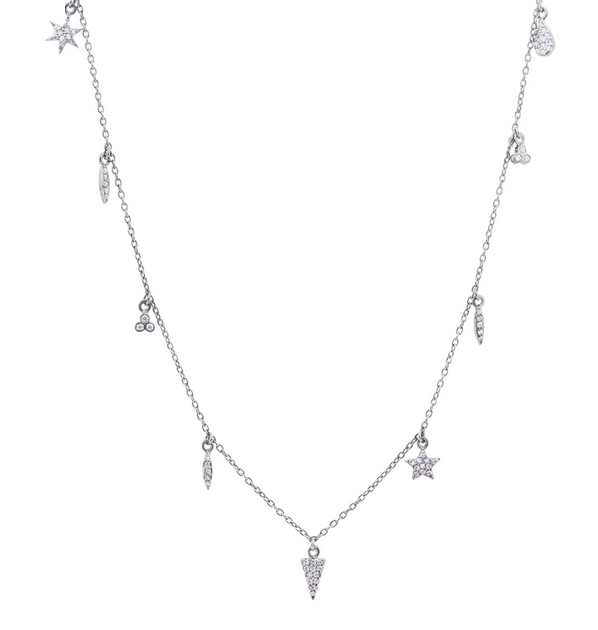 Halsband 9 Berlocker Silver