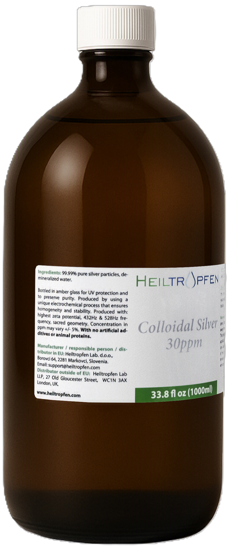 Heiltropfen Colloidal Silver 30ppm – Kolloidalt Silver (1000 ml) - 2