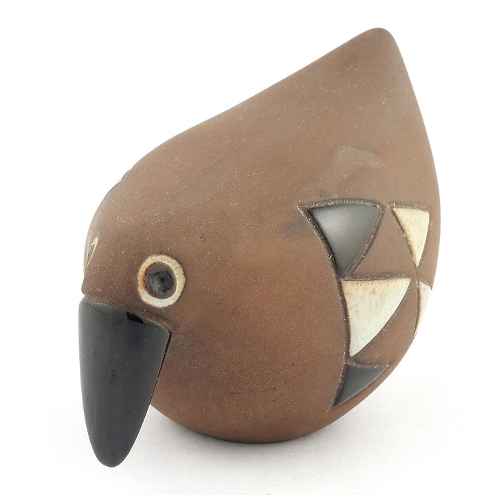 Inger Persson (Abrakadabra 1963) Brown Studio Bird with Modern Decor 11/7 cm (2)