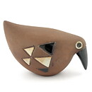 Inger Persson (Abrakadabra 1963) Brown Studio Bird with Modern Decor 11/7 cm (2)